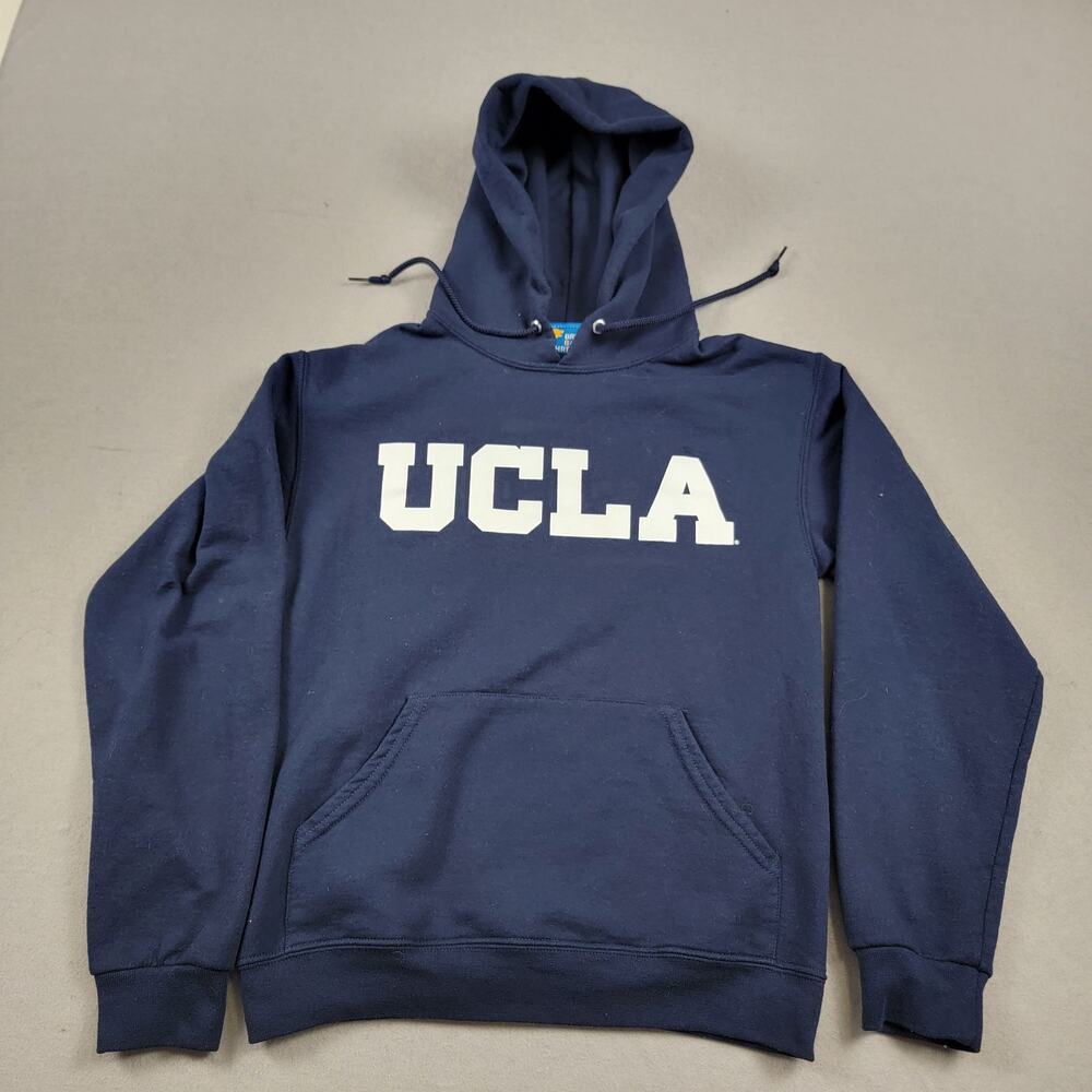 UCLA Bruin Basic Threads Hoodie Sz S Dk Blue Pullover (540)